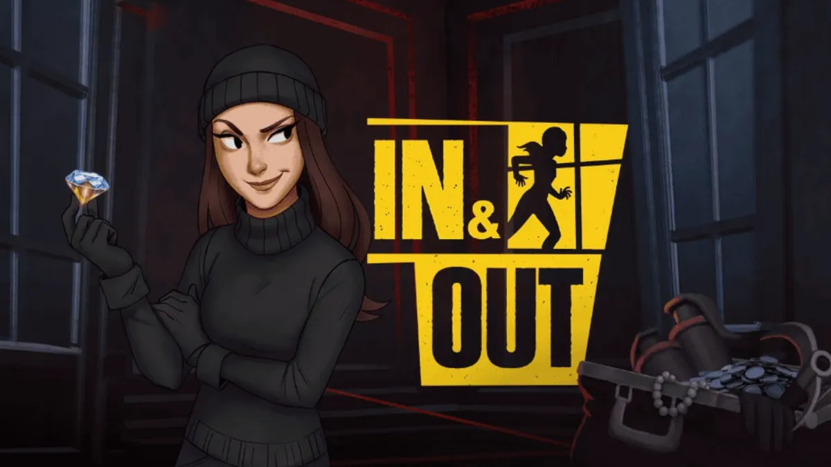Tampilan visual slot In and Out dengan tema pencurian di Paris