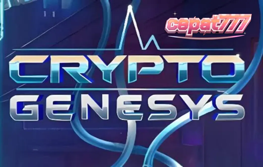 Tampilan futuristik dan neon dari slot Crypto Genesys